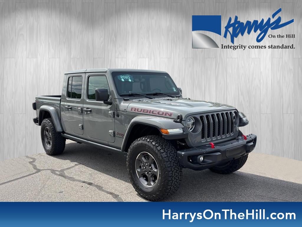 2020 Jeep Gladiator Rubicon 4x4 in Gray — front three-quarter view