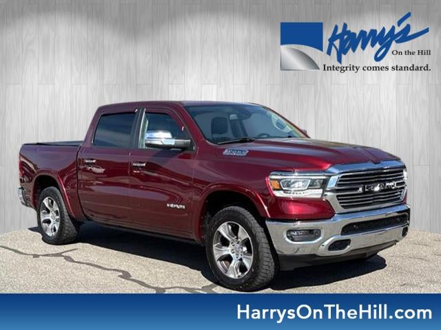 2020 RAM 1500 Laramie Crew Cab 4x4 5'7" Box in Red — front three-quarter view