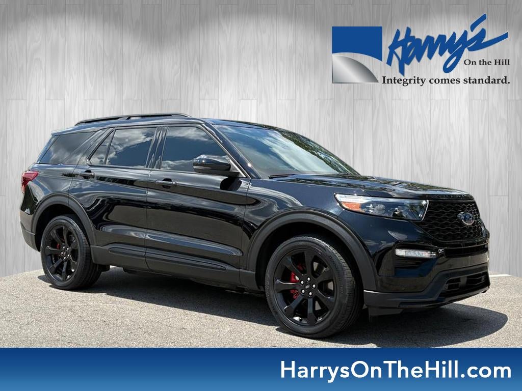 2023 Ford Explorer ST in Black — front three-quarter view