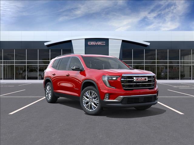 2026 GMC Acadia Elevation in Volcanic Red Tintcoat — front three-quarter view
