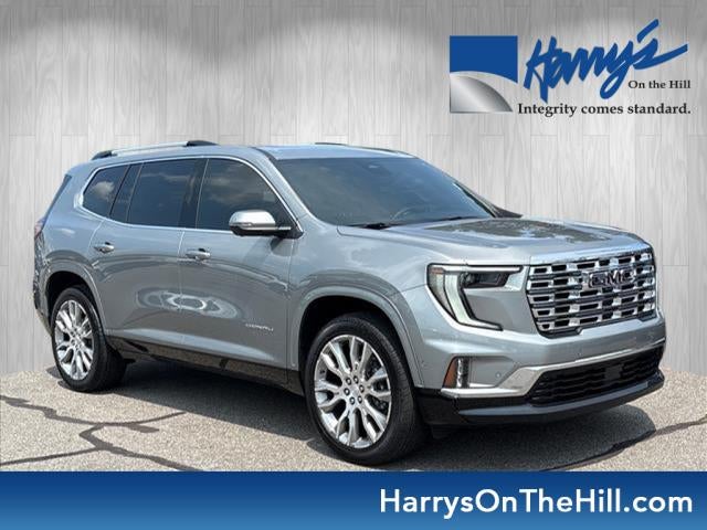 2025 GMC Acadia Denali in Sterling Metallic — front three-quarter view
