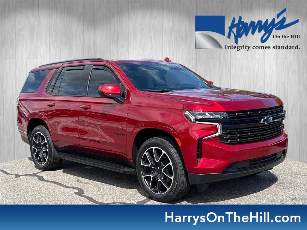 2021 Chevrolet Tahoe RST in Cherry Red Tintcoat — front three-quarter view