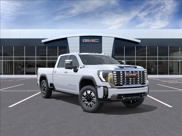 2026 GMC Sierra 3500 HD Denali in Glacier White Tricoat — front three-quarter view