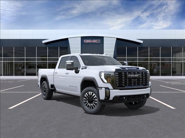 2026 GMC Sierra 2500 HD Denali Ultimate in Glacier White Tricoat — front three-quarter view