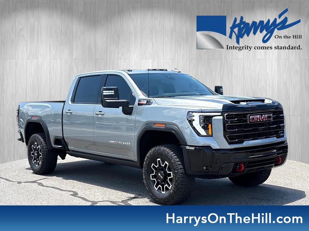 2025 GMC Sierra 2500 HD AT4X in Sterling Metallic — front three-quarter view