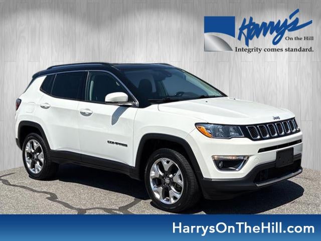 2021 Jeep Compass Limited 4x4 in White — front three-quarter view