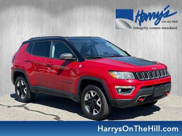 2018 Jeep Compass Trailhawk 4x4 in Red — front three-quarter view