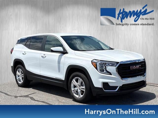2024 GMC Terrain SLE in Summit White — front three-quarter view