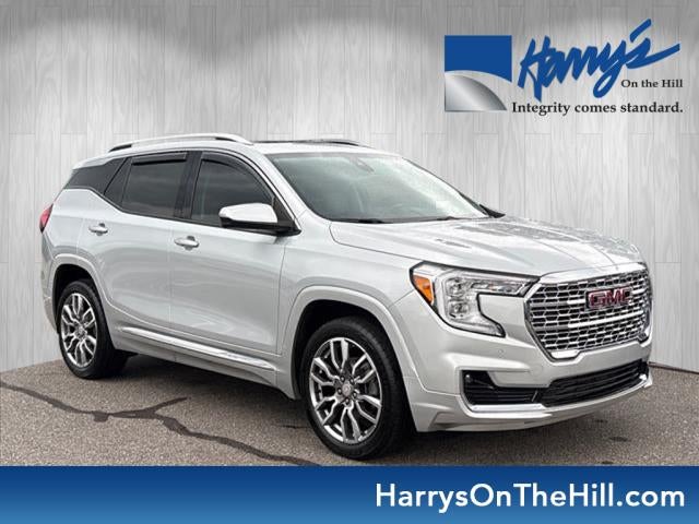 2022 GMC Terrain Denali in Quicksilver Metallic — front three-quarter view