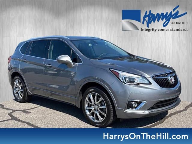2020 Buick Envision Essence in Satin Steel Metallic — front three-quarter view